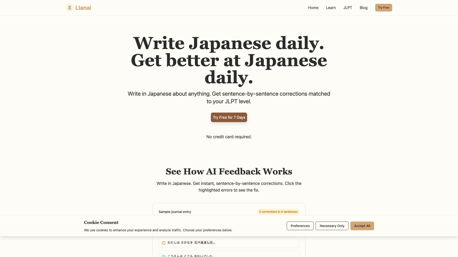 Llanai - Your Language Learning Journal.